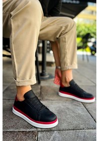 Resim Chekich Ch979 - Santoni Gbt Spor Erkek Ayakkabı Sıyah/kırmızı Çok Renkli 