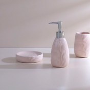 Resim İrya Merlin 3 Parça Banyo Seti Pembe 