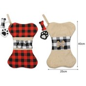 Resim Ulzyvf Noel Hayvan Çorabı - Kedi Köpek İçin Yeniden Kullanılabilir Hediye Çantası 