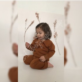 Resim BEBEĞİME ÇORAP Çocuk Alt-üst Eşofman Bisiklet Yaka Kalın Kumaş Ikili Takım - Üç Iplik Şardonlu 