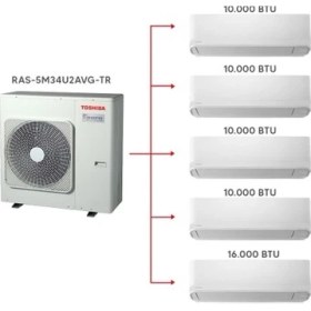 Resim Toshiba 5M 10.000+10.000+10.000+ 10.000 +17.000 BTU/H Multi Split Klima 