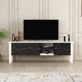 Resim BMdekor Tv Sehpası Rüya Beyaz Mermer Desen 140 cm 