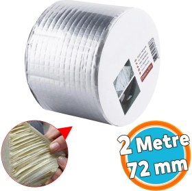 Resim Izolasyon Ses Su Yalıtım Tamir Çamur Bant Çatı Sakız Bandı Gri 72 mm x 2 Metre 1 Adet 