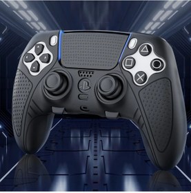 Resim Oldfriend Siyah Ps5 Dualsense Edge Kablosuz Kontrol Kolu - Silikon Kapaklı, Konforlu Tutuş, Yüksek Kalite 