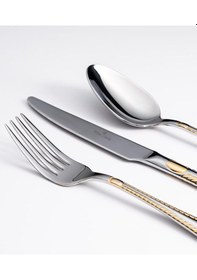 Resim Maxx Doria Lisbon G Decorated 6 Kişilik 42 Parça Çatal Kaşık Bıçak Takımı Pa1065 Gold 
