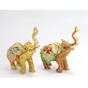 Resim Swarovski Taşlı Tekli Fil Figürü Model 2 