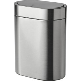 Resim IKEA Brogrund Çöp Kutusu 4 Lt Paslanmaz Çelik Gri Dokunmatik Parmak Izi Tutmaz Duvara Monte Edilebilir 