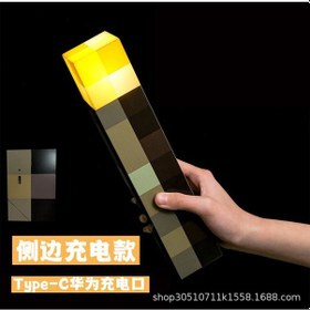 Resim Springsun Minecraft Şarj Edilebilir Led Meşe Lamba - Renk Değiştiren Gece Lambası Diğer 