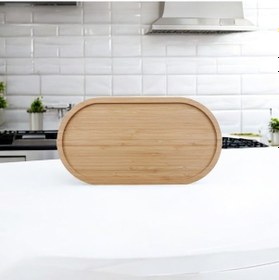 Resim Bambu Sunum Çerez Oval Tabağı 30x16 Cm Ahşap 