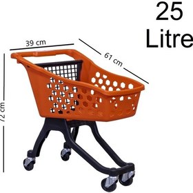 Resim 25 Litre Kartal Plastik Çocuk Market Alışveriş Arabası Kırmızı / En:39 Boy:61 Yükseklik:72 Cm 
