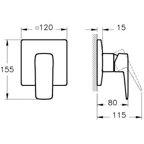 Resim Artema Root Square A4275126 Ankastre Duş Bataryası Bakır 