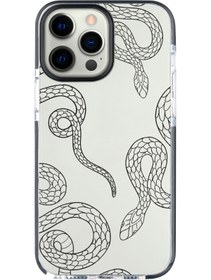 Resim shoptocase Iphone 14 Pro Uyumlu Lens Korumalı Anti Shock Snakes Tasarımlı Telefon Kılıfı 