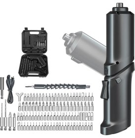 Resim Zuomee 108 Parça USB Şarjlı Katlanabilir LED Fenerli Elektrikli Tornavida Seti (Yurt Dışından) 