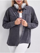 Resim Aruu Mode Kadife Oversize Büyük Beden Gömlek 195925835 Gri 