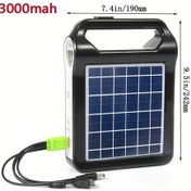 Resim Gaojunshop01 1 Adet Taşınabilir Şarj Edilebilir Güneş Paneli Enerji Depolama Sistemi Usb Şarj Led Aydınlatma Solar Kit 