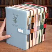 Resim Premium Suni Deri A5 Defter - 160 Sayfa, Manyetik Kapatma, Öğrenciler & Ofis Kullanımı İçin Mükemmel, Lisans Öğrenci Günlüğü, Ofis Kayıt Defteri 