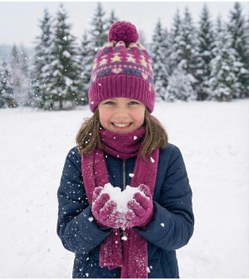 Resim LAGRANZE Kız Çocuk Cozy Junior Set - Atkı Bere Eldiven Takımı (8-12 Yaş) 