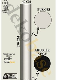 Resim Açık Gri 40x270cm Yeni Nesil Akustik Ahşap Duvar Paneli 