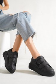 Resim tomıross Kadın Chloe Yüksek Tabanlı Cırtlı Sneaker Spor Ayakkabı Chl-6901 