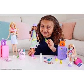 Resim Barbie Seyahatte Chelsea Bebek Ve Aksesuarları Barbie Oyuncakları, Chelsea Bebek Ve Aksesuarları, Yavru Köpeğiyle Seyahat Seti Hjy17 