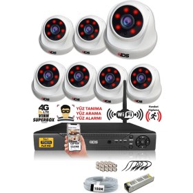 Resim Ids - 7 Kameralı 5 Mp Sony Lensli 1080P Full HD Güvenlik Kamerası Sistemi - Hard Disksiz 