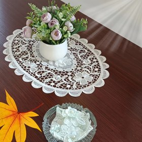 Resim 1 adet, Polyester Yer Örtüleri, Beyaz Dantel Nakışlı Oval Masa Pedleri, Kuzey Avrupa Tarzı Masa Dekorasyon Matı, Kahve Masası Pedleri, Evde Kase Tabak Dekoru, Ev Dekorasyonu 