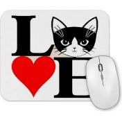 Resim Baskı Dükkanı I Lowe Kedi Seni Seviyorum Kedi Mouse Pad 