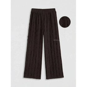 Resim LC Waikiki Lcw Kids Kahverengi Kız Çocuk Geniş Paça Dokulu Pantolon 