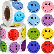Resim 500 Renkli Mini Mutlu Yüz Sticker'ı - İlham ve Motivasyon Dolu Küçük Sticker'lar, Parti Favorileri, Sınıf Ödülü, Doğum Günü Dekorasyonu ve Öğretmenler Günü Hediyeleri için Uygun, Güç Kaynağı Gerekmez, Okul Malzemeleri için Mükemmel 