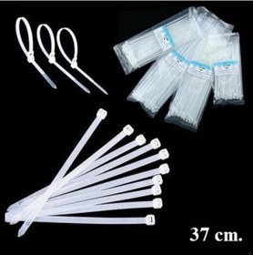 Resim Beyaz Cırt Plastik Kelepçe 37 cm Kablo Bağı - 3.6*370mm 100 adet 
