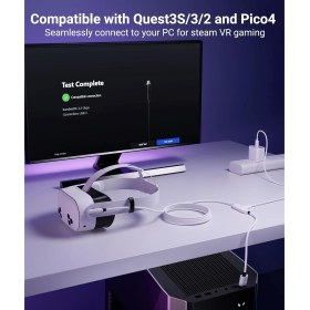 Resim Syntech 5 M USB 3.0 Şarj ve Bağlantı Kablosu - Meta Quest 3s/quest 3/oculus Quest 2 Uyumlu, Ekstra Şarj Portlu Vr Pc/steamvr Oyun Kablosu 