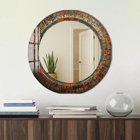 Resim Firavun Halkası Cam Tablo Yuvarlak Ayna - Yok / 40 cm 