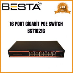 Resim BESTA 16 PORT GİGABİT POE SWİTCH 10/100/1000 Mbps BST1621G 