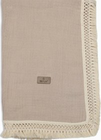 Resim Bistyle Organik Müslin 80x90 Fistolu Battaniye 70112 Bej Bej 