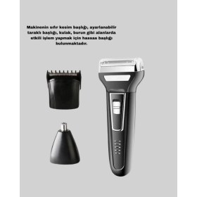 Resim Insua 3 Başlıklı Profesyonel Tıraş Makinesi – Sıfır Kesim, Hassas Başlık, Güçlü Motor 
