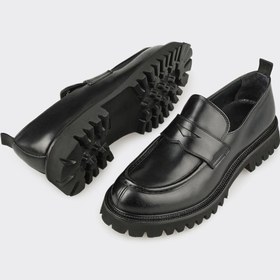 Resim Elle Shoes Siyah Deri Erkek Günlük Loafer 