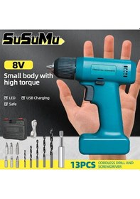 Resim Yeni 8v Akülü Elektrikli Tornavida Şarj Edilebilir Mini Bb 