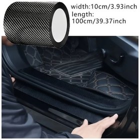 Resim Xuweiwei 3d Karbon Lifli Kapı Kenar Koruyucu 10x100 Cm Su Geçirmez Çizilmeye Dayanıklı Film 