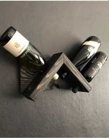 Resim Ahşap Şaraplık, 4 Şişe Bölmeli Dekoratif Ahşap Şaraplık, Siyah 