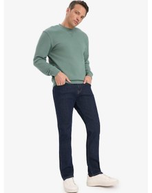 Resim Defacto %100 Pamuk Regular Fit Bisiklet Yaka Sweatshirt E8339ax25aukh458 Haki 