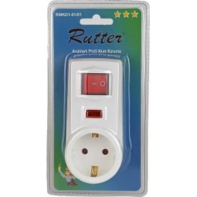 Resim Rutter Rmkd1 Anahtarlı Priz Akım Koruma 3500W Güç Çocuk Koruma Kilidi Duvar Prizi Elektrik Fişi 