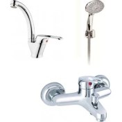 Resim Arçe Kuğu Lavabo ve Banyo Bataryası Duş Takımı 