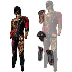 Resim Free-sub 3mm Assos Red Yamamoto Avcı Serbest Dalış Elbisesi Kamuflaj 