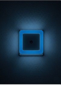 Resim Ulbay Mavi Gece Lambası Kare Karanlıkta Otomatik Yanar Fotoselli 0.1w Mavi 