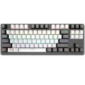 Resim Leaven K550 Kablolu Rgb Mekanik Oyuncu Klavye - 87 Tuşlu, Ergonomik Tasarım, LED Işıklı, 150CM Kablo, Bilgisayar Pc Için, Siyah-Beyaz, Kırmızı Switch 