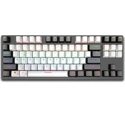 Resim Leaven K550 Kablolu Rgb Mekanik Oyuncu Klavye - 87 Tuşlu, Ergonomik Tasarım, LED Işıklı, 150CM Kablo, Bilgisayar Pc Için, Siyah-Beyaz, Kırmızı Switch 