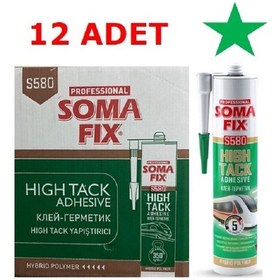 Resim 12 Adet 290 ml Somafix Beyaz High Tack Hibrid Yapıştırıcı Beyaz Beyaz 