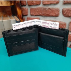 Resim Gvnbag Hakiki Deri Erkek Bozuk Para Gözlü Siyah Cüzdan Gvn-0117 Siyah 