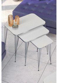 Resim Uslucan Alışveriş Zigon Sehpa Kr Ve Orta Sehpa Kr Set Gümüş Beyaz Tel Çok Renkli 