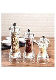 Resim 1 Adet Şeffaf Akrilik 14 Cm Büyük Boy Baharat Tuz Karabiber Öğütücü Değirmeni Şeffaf 